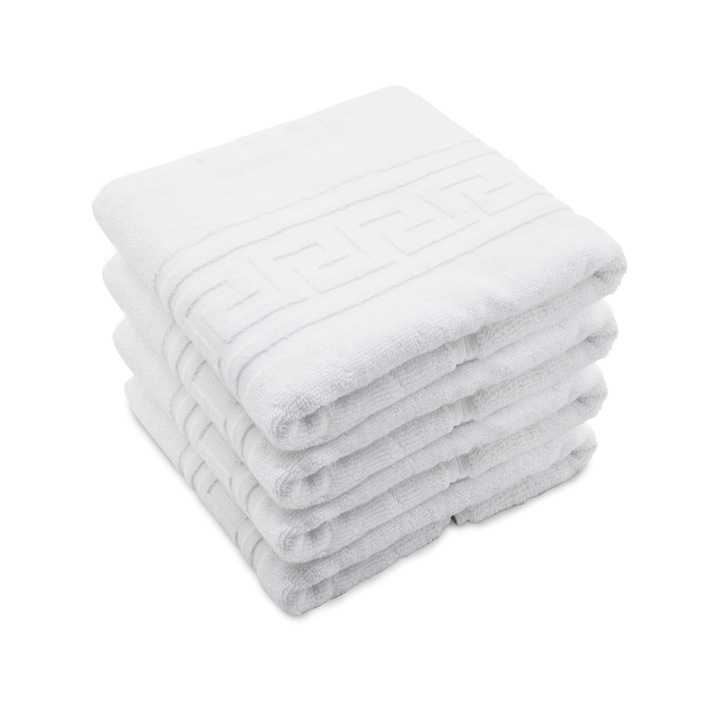 Комплект 4 кърпи за ръце, Памук, 500g/m², 30x50cm, Бял
