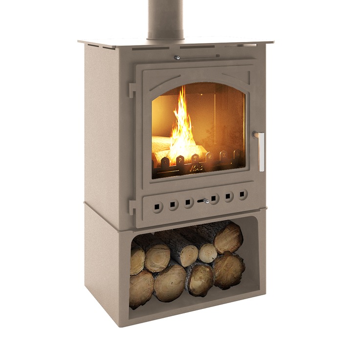 Камина, Мартина Плюс, 9(10)kW, Еко, С водна риза, Слонова кост