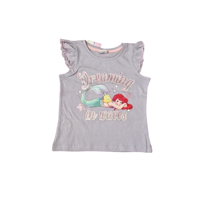 Детска пижама с къс ръкав, памучна, многоцветна, Ariel, Disney, Многоцветен