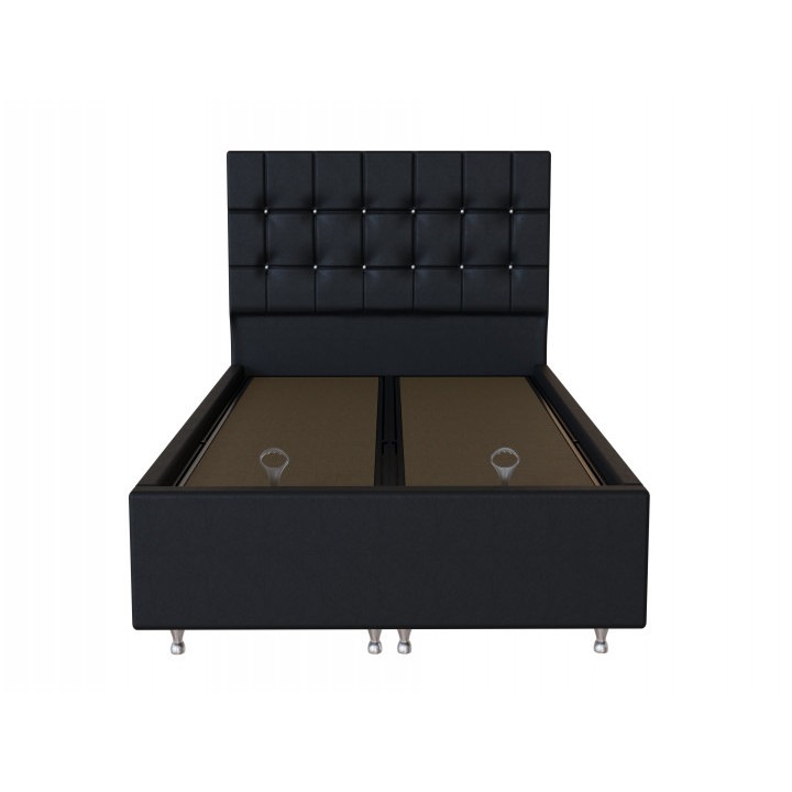 Pat Tapitat Piele Ecologica Relax, cu Somiera rabatabila si 2 Lazi de depozitare, 160x200