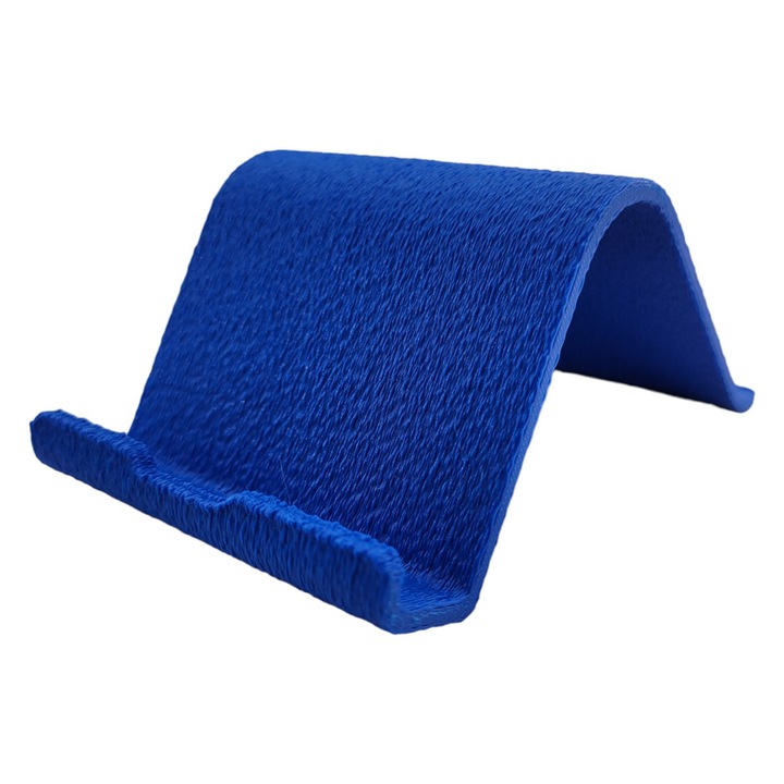 Настолна стойка за мобилен телефон, пластмасова, 3D принтирана, 7 x 11.5 x 5 см, синя