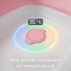 Cadita Bebe GALAXIA®, cu suport si termometru, pliabila, include o perna de siguranta detasabila, protectie anti-alunecare, sarcina maxima 46 kg, roz