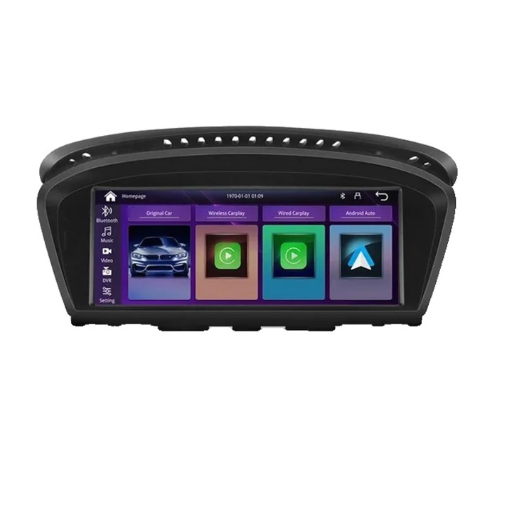 Sistem navigatie auto 8.8 inch IPS, compatibil BMW Seria 5/3 E60 E61 E63 E64 E90 E91 E92, Octa-Core, 4G, Carplay/Android Auto, control vocal, multicolor
