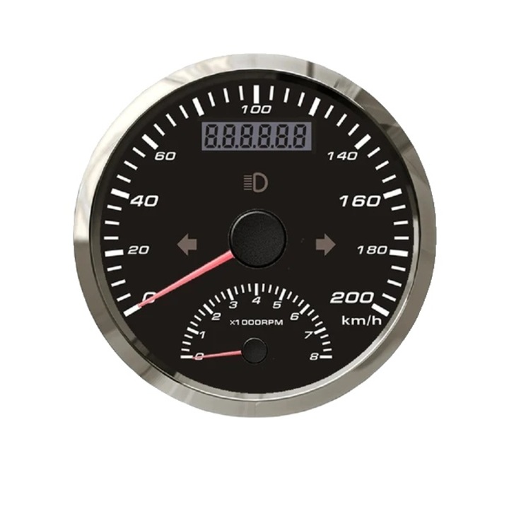 GPS sebességmérő, 200KM-BS, IP67, 85mm