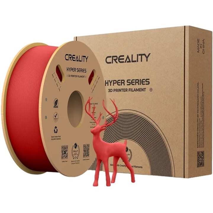 Filament 3D PLA Hyper, viteza mare, rezistenta crescuta, rosu, 1kg