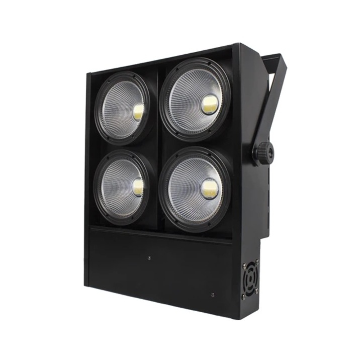 Proiector, 4 ochi COB LED, 400W, alb rece/cald, 36x12.2x37.6 cm, negru