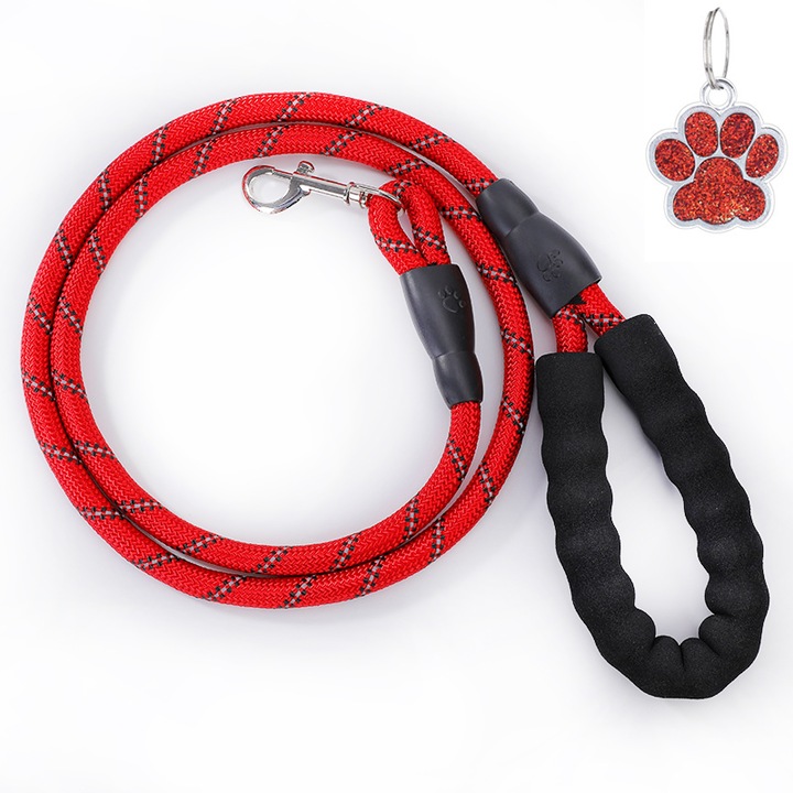 Set lesa/medalion animale, Reflectorizanta, 1.5m, Rosu