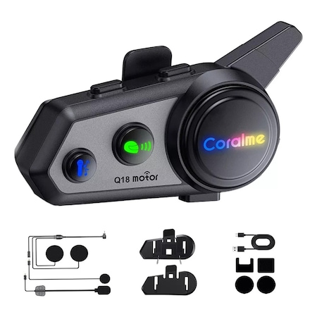 Casti pentru casca de motocicleta, JESWO, Bluetooth 5.3, IPX6 impermeabil, Baterie de 1000 mAh, Negru