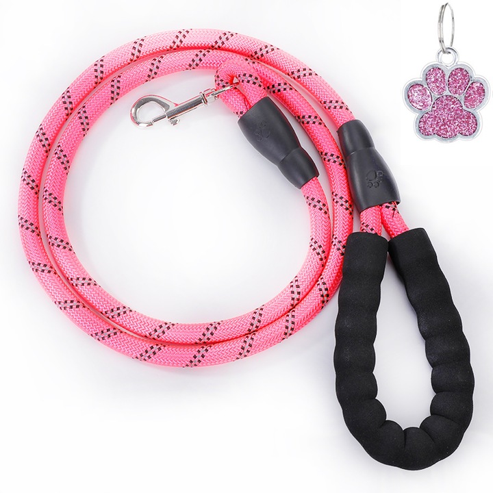 Set lesa/medalion animale, Reflectorizanta, 1.5m, Roz