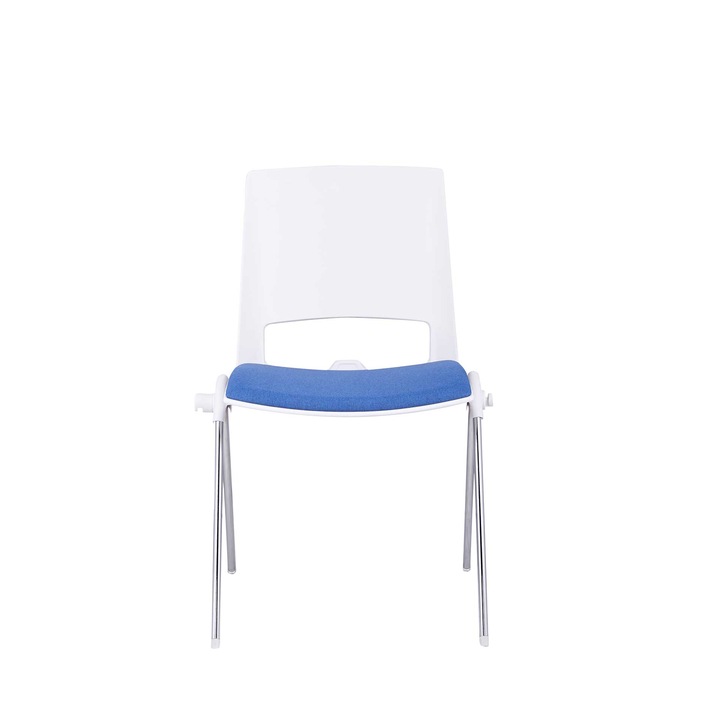 Látogatói szék RFG REAL FEEL GOOD Édes króm Fehér, kék, 4 darab a készletben