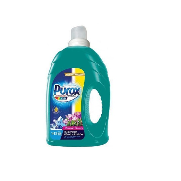 Purox színes mosógél parfümmel, Color Mountain virágokkal, 4,3L