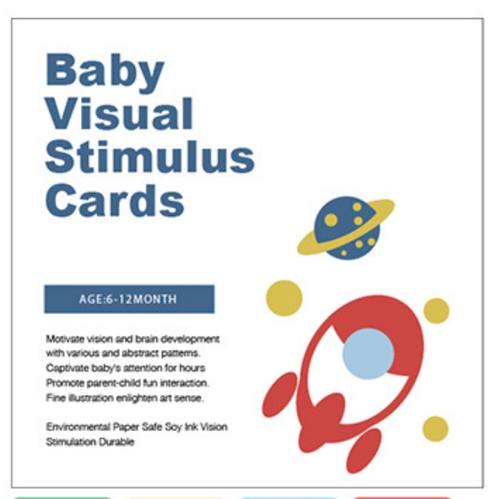 Carti stimulare vedere, ZYuuan, 6-12 luni, 2024-4-Babycard1-MC, Multicolor