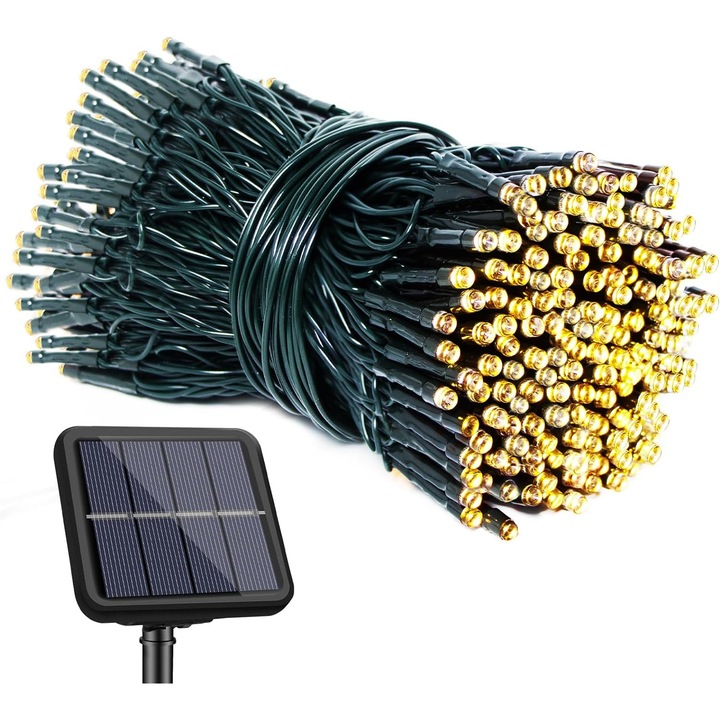 Lumini de exterior Libtit, incarcare solara, 22 metri, 220 LED-uri