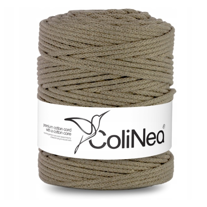 Snur bumbac pentru crosetat si tricotat snur macrame ColiNea impletit bumbac 5mm 200m bej inchis