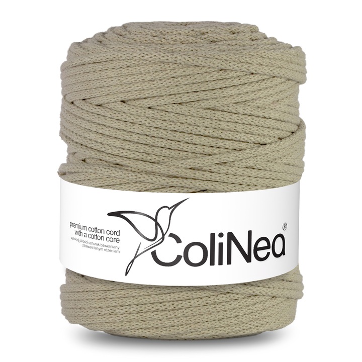 Snur bumbac pentru crosetat si tricotat snur macrame ColiNea impletit bumbac 5mm 200m bej deschis