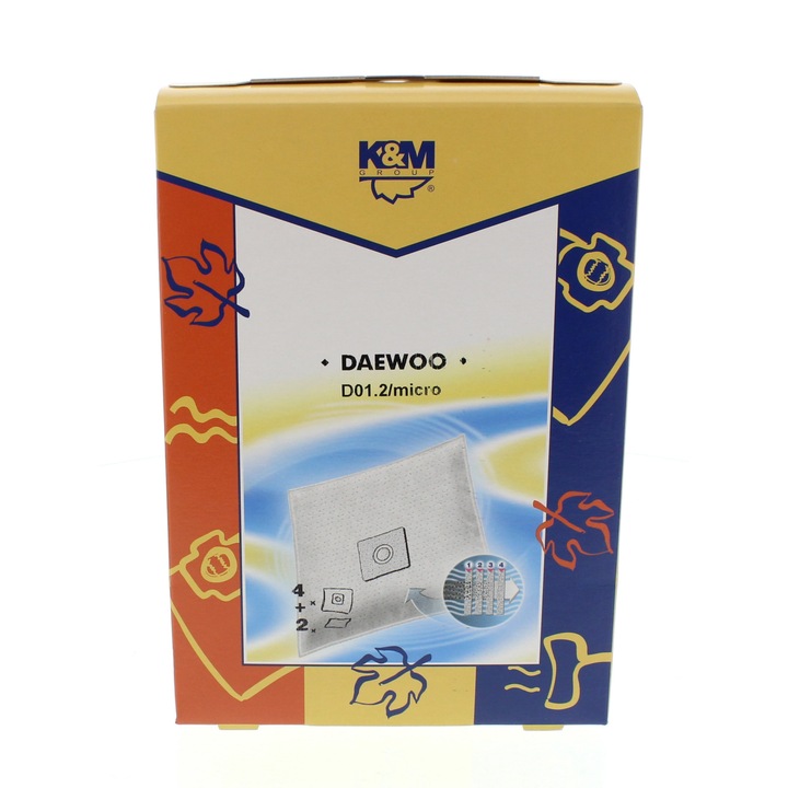 Sac aspirator Daewoo 105/407/705, sintetic, 4 saci, 2 filtre, K&M