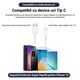 Cablu USB la USB-C PRESTIGE CHARGE®, Transfer Date si Incarcare FastCharge QC 3.0, Max 3A, Compatibil Telefon, Tableta, Silicon Premium, 1m, Alb