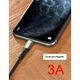 Cablu USB la USB-C PRESTIGE CHARGE®, Transfer Date si Incarcare FastCharge QC 3.0 pentru Samsung, iPhone 15/16/17 Plus, Pro & ProMax, Tableta, Max 3A, Textil Premium, 1m, Negru