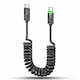 Cablu Incarcare si Transfer Date 100W Timebox, Fast Charge, USB-C la Type-C, LED Inteligent, 480Mbps, 1.8m, Nylon, Compatibil MacBook, Android, Samsung, Huawei, Xiaomi, Negru