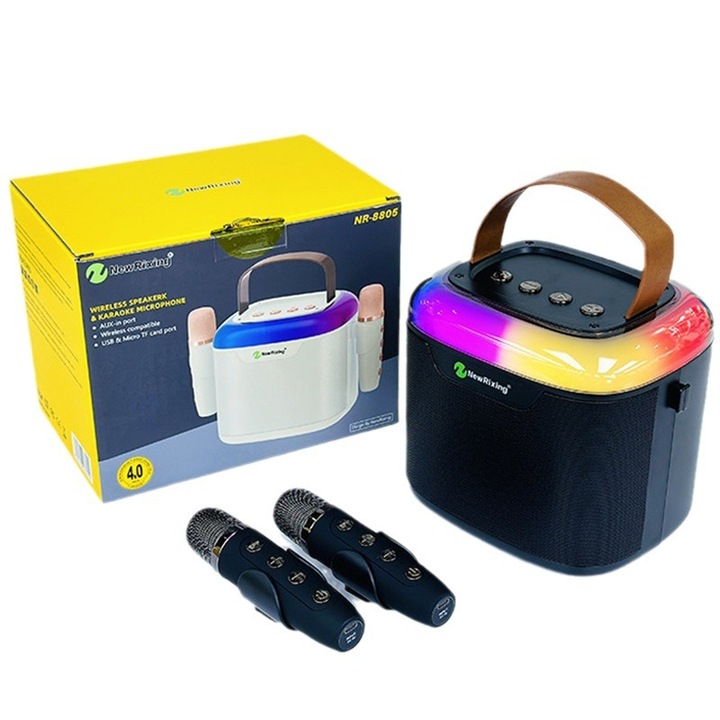 Boxa oortabila, New Rixing, 13W, 10 ore redare, 26.3x16.5x14.9cm, Multicolor