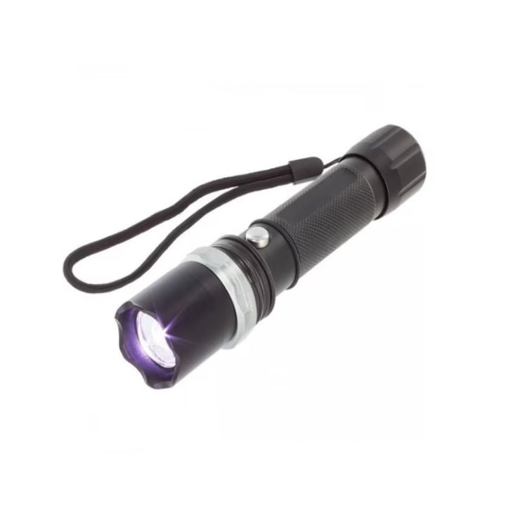 Lanterna multifunctionala Swat, LED CREE 5W, zoom rotativ, lumina continua si flash, aluminiu rezistent, baterie reincarcabila