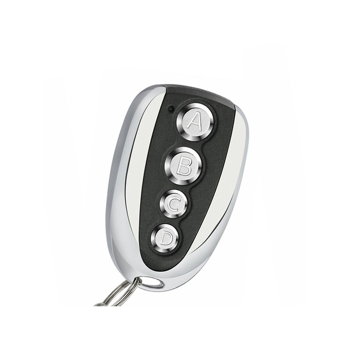 Telecomanda universala, 4 butoane, programabila, pentru poarta electrica, garaj, culoare argintiu/negru, Dactylion®