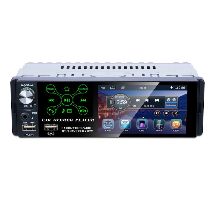 ILIKE мултимедия MP5 Bluetooth радио за кола, 1 DIN аудио-видео плейър, 4,1-инчов сензорен LCD дисплей, MP3/MP4/MP5, безжична Bluetooth връзка, AUX кабелна връзка, Дистанционно управление от волана, Поддържа функция за камера за заден ход