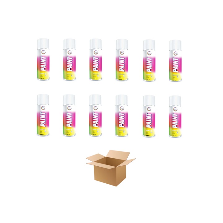 OMEGA Univerzális spray festék, 400 ml, fekete, fehér * 12 darab