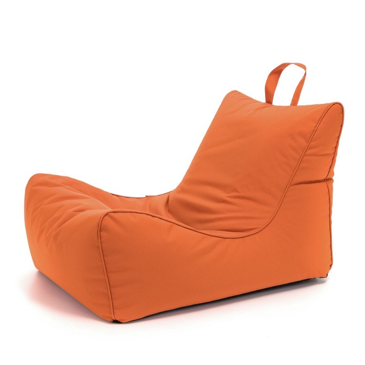babzsák fotel, Ecopuf, Nyugágy, Levehető huzat, Vízálló, bel-/kültéri, 60 x 80 cm, Narancs