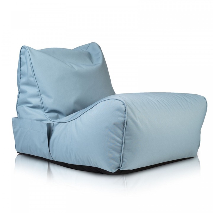 Fotoliu puf Ecopuf Lounger, Ergonomic si Confortabil, cu Husa Detasabila, Impermeabil pentru Interior si Exterior, Rezistent la Uzura, Design Modern, Suport Optimal, Culoare Gri Albastrui, Dimensiuni Generoase 80x60x60 cm, Ideal pentru Rela