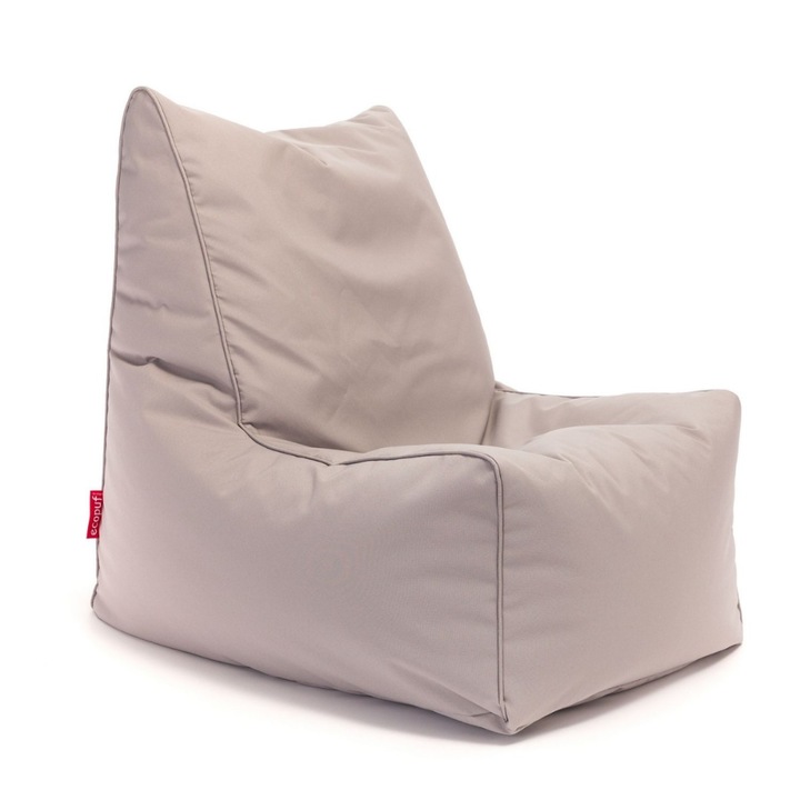 Fotoliu Puf Ecopuf Lounger Husa Detasabila Impermeabil Utilizare Interior Exterior 75x60 cm Gri Deschis Rezistent la UV Durabil Confortabil pentru Relaxare Design Modern Elegant Living Terasa Gradina