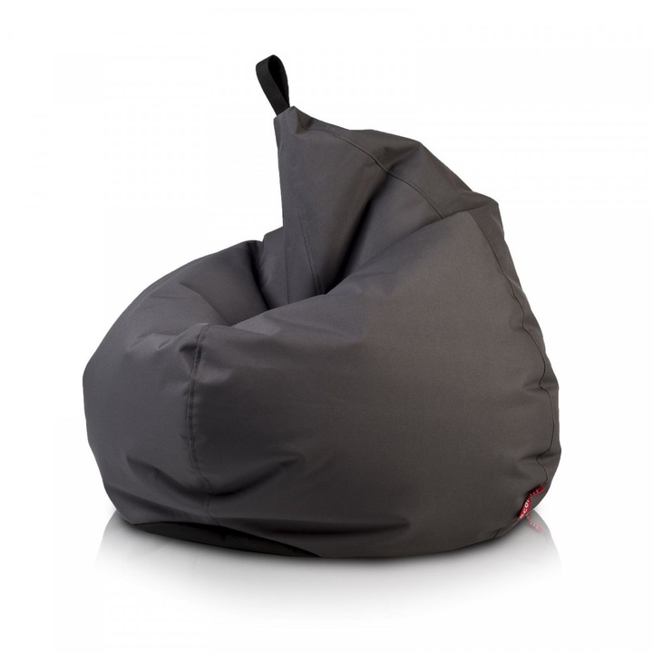 Babzsák fotel, Ecopuf, Nyugágy, Levehető huzat, Vízálló, bel-/kültéri, 80 x 110 x 90 cm, Grafit