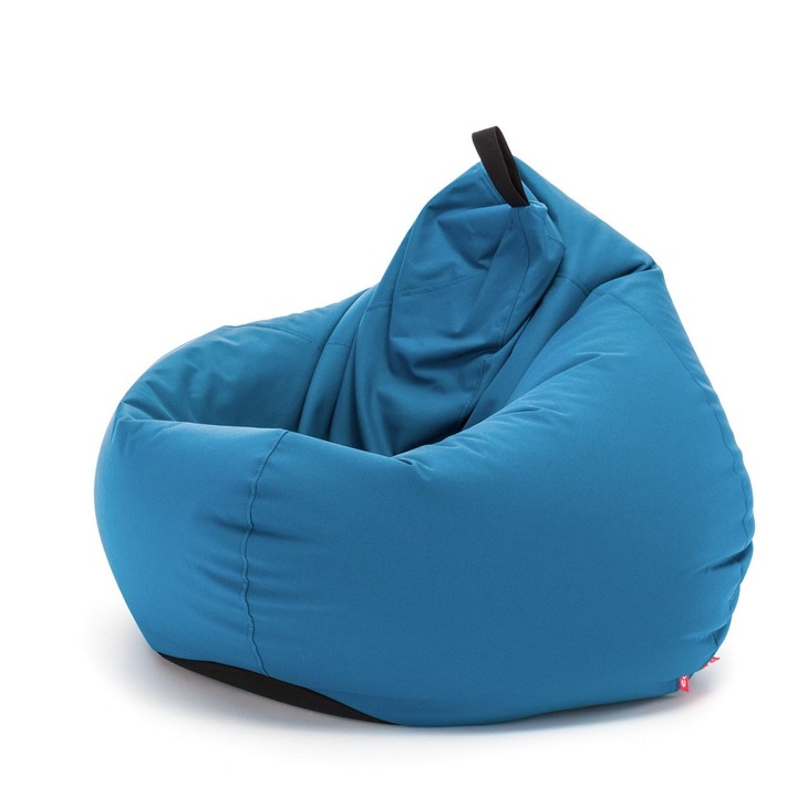 Babzsák fotel, Ecopuf, Nyugágy, Levehető huzat, Vízálló, bel-/kültéri, 80 x 110 x 90 cm, Sötétkék