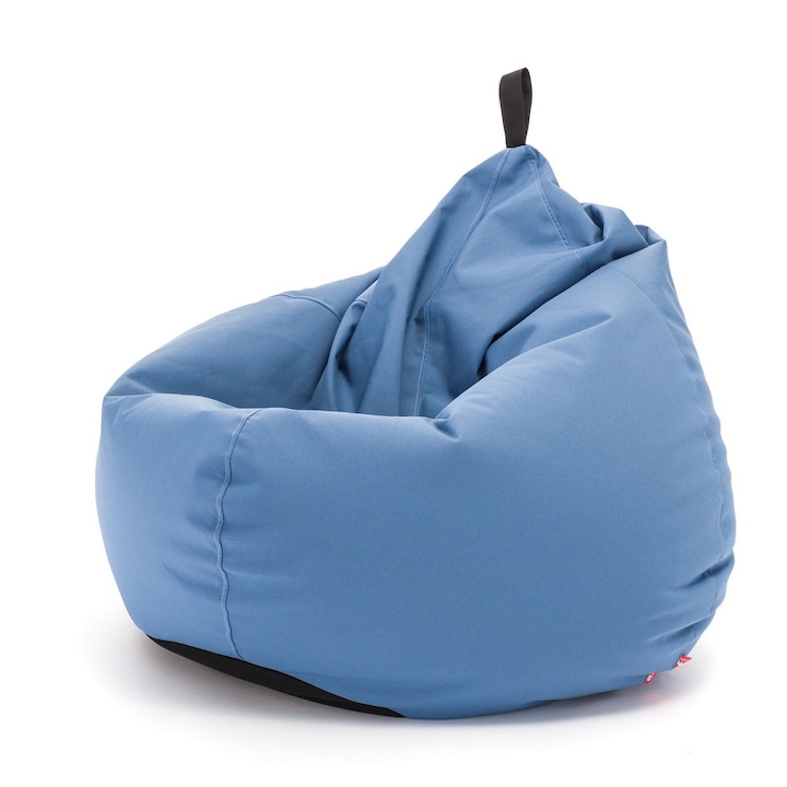 Babzsák fotel, Ecopuf, Nyugágy, Levehető huzat, Vízálló, bel-/kültéri, 80 x 110 x 90 cm, Kék