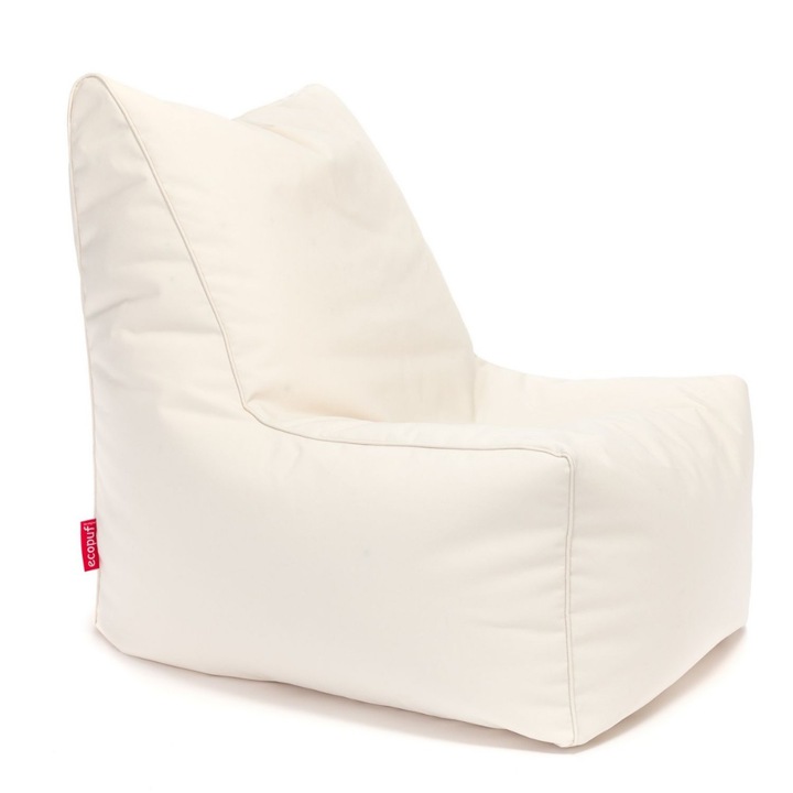 Fotoliu Puf Ecopuf Lounger, Husa Detasabila, Impermeabil, Interior/Exterior, Confort Ergonomic, Design Modern, 75x60 cm, Crem Ideal pentru Relaxare si Versatilitate Maxima in Orice Spatiu