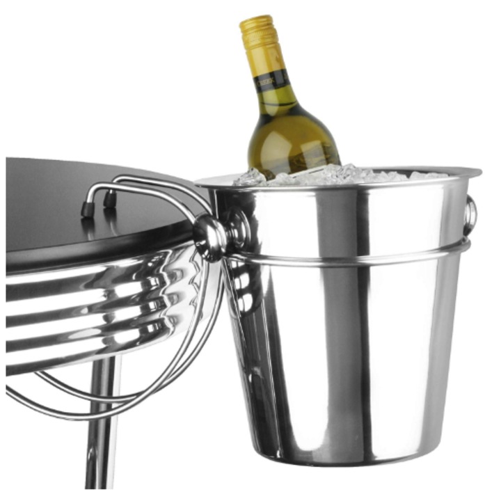 Suport pentru pahare de sampanie HORECANO, Otel inoxidabil, Blat, fara pahare de sampanie, O20x29xH23cm