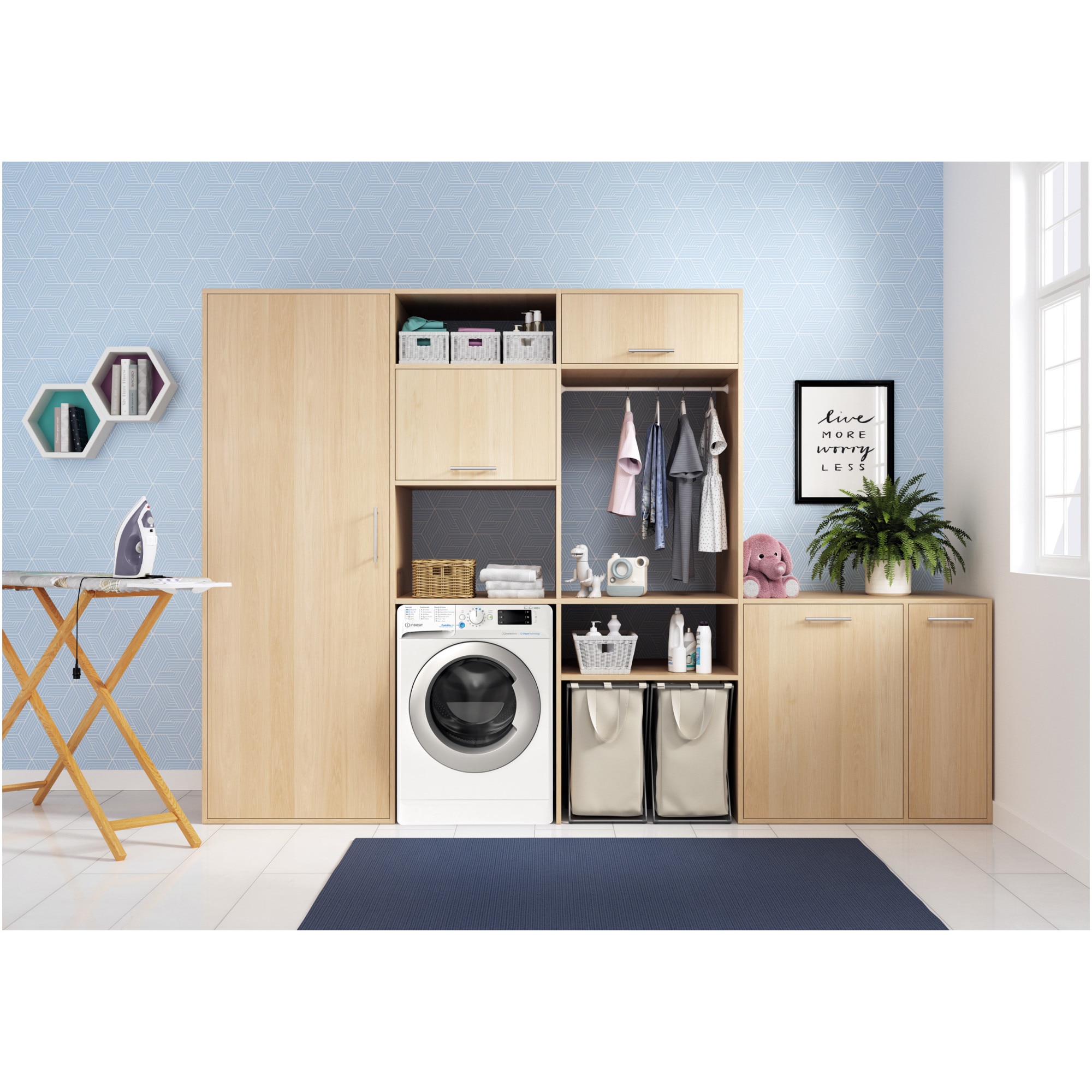 Masina de spalat rufe cu uscator Indesit INNEX BDE 86436 WSV EE, Spalare 8 kg, Uscare 6 kg, 1400 rpm, Clasa B, Motor Inverter, Display Digital, Alb