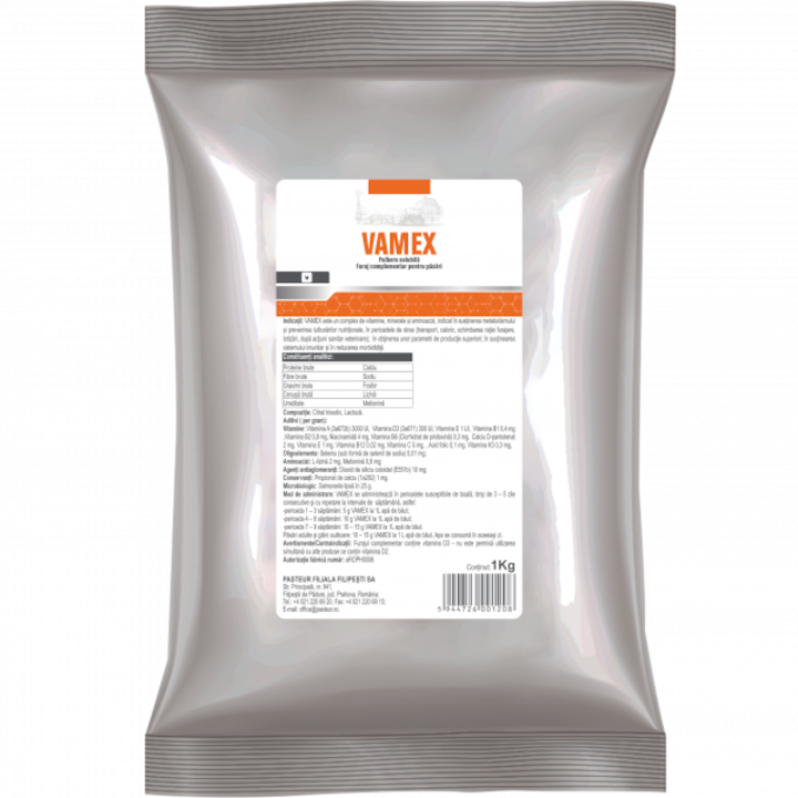 Pulbere solubila pentru pasari, cu vitamine, minerale si aminoacizi VAMEX, 100 g