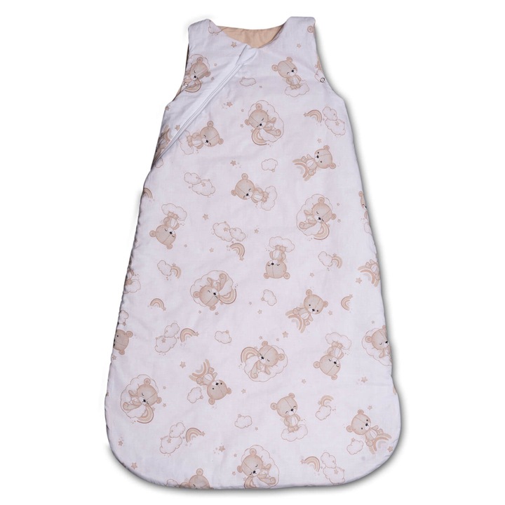 Sac de dormit copii din bumbac reglabil 0-24 luni Kidizi® Sleepy Teddy, 0.5 tog