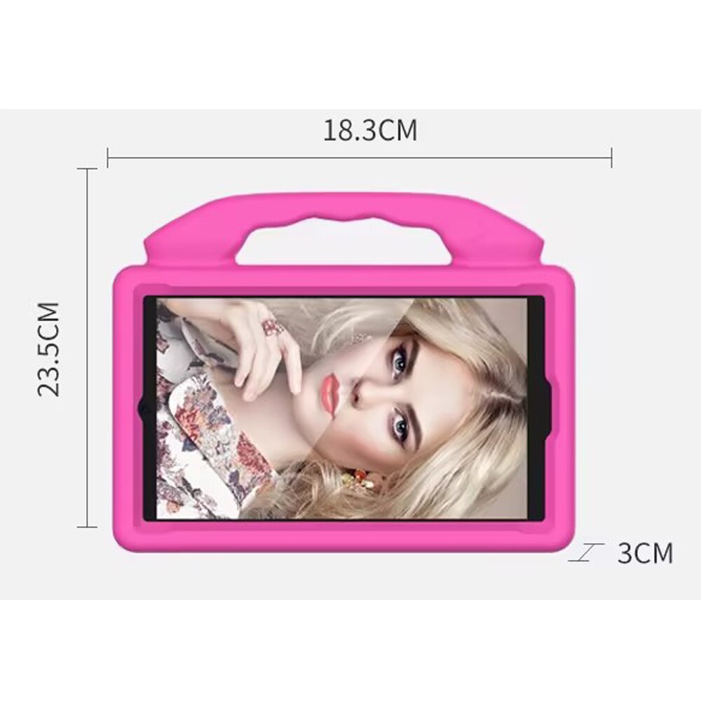 Husa protectie tableta pentru copii compatibila cu Samsung Tab A7 Lite T220, T225 8.7 inch, Tab A T290, T29 2019 8.0 inch, protectie silicon antisoc rezistenta la lovituri, 23.5×18.3×3cm, Roz