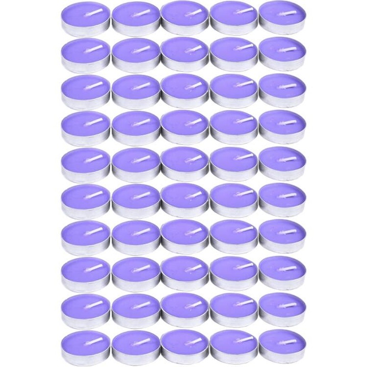 Natúr méhviasz gyertyák, 50 db-os készlet, lila