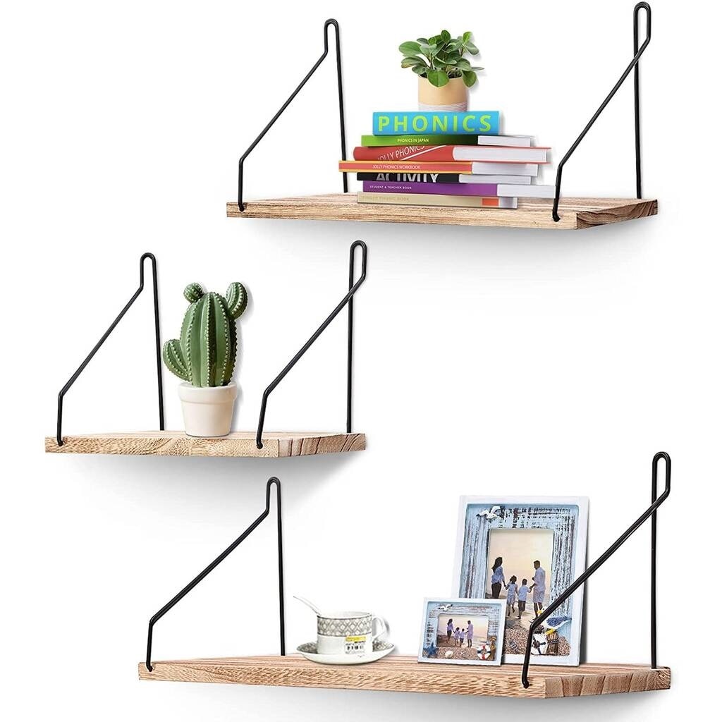 Set de 3 Rafturi HomeWins, 30/60/90 x 15 cm, Capacitate Maxima 10 kg ...