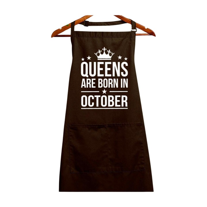 Reginele se nasc in sort alb octombrie, maro inchis, 90 x 76 cm