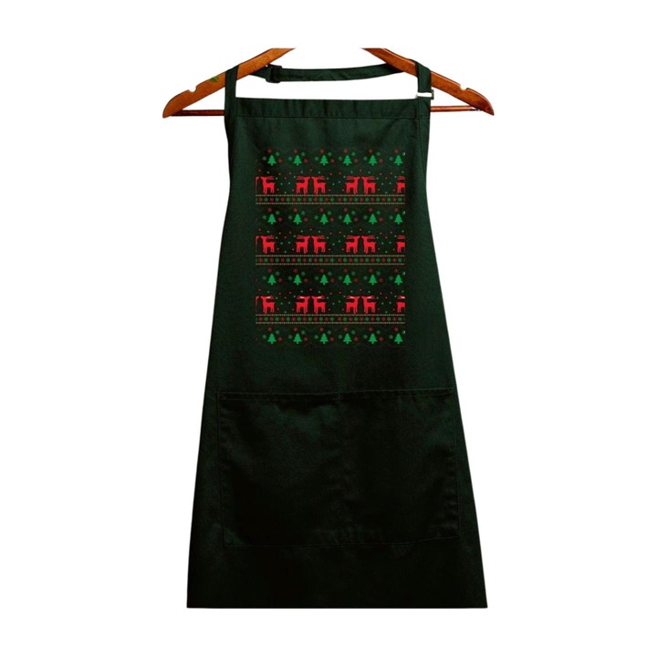 Sort, Pólóügynökség, Craciun cu model caprioare, Verde, 90 x 76 cm