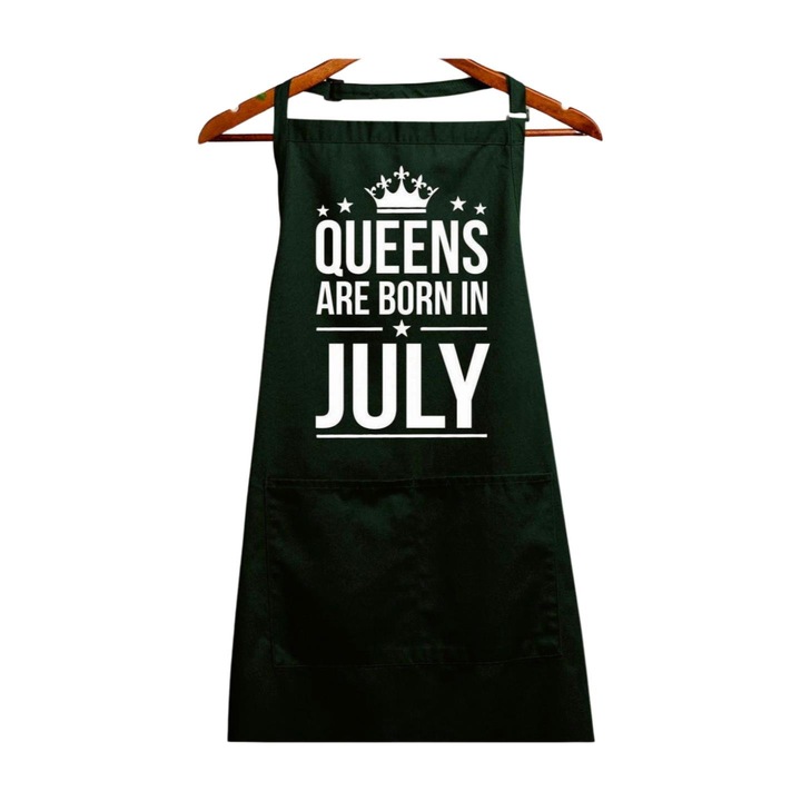 Sort pentru bucatarie, Reginele se nasc iulie, verde inchis, 90 x 76 cm