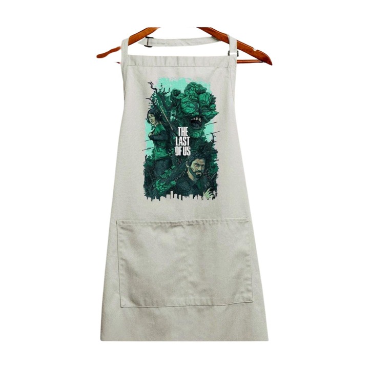 Sort bucatarie, Pólóügynökség, The last of us Ellie, Joel and cliker sort, alb, 90 x 76 cm