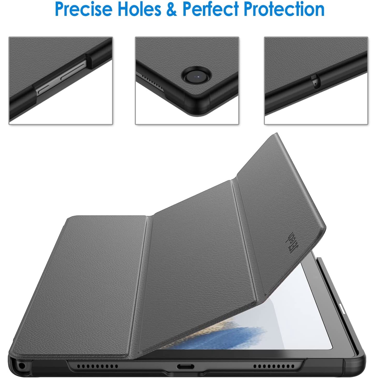 Husa Slim Sigloo, Smart Cover, Trifold, pentru tableta Huawei MediaPad T3 10, 9.6 inch, Grey