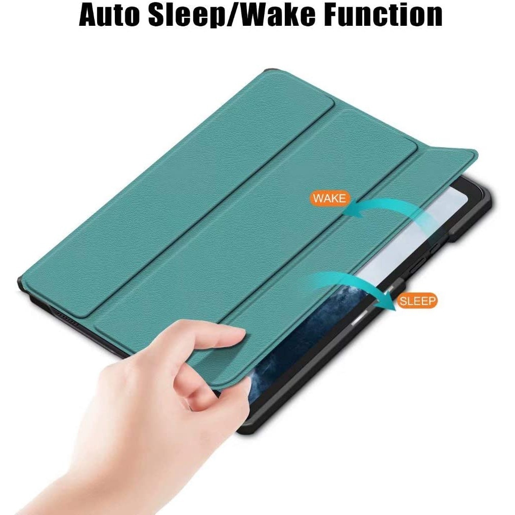 Husa Slim Sigloo, Smart Cover, Trifold, pentru tableta Samsung Galaxy Tab A8 10.5inch (2022/2021) SM-X200 / X205 / X207, model Green Marin