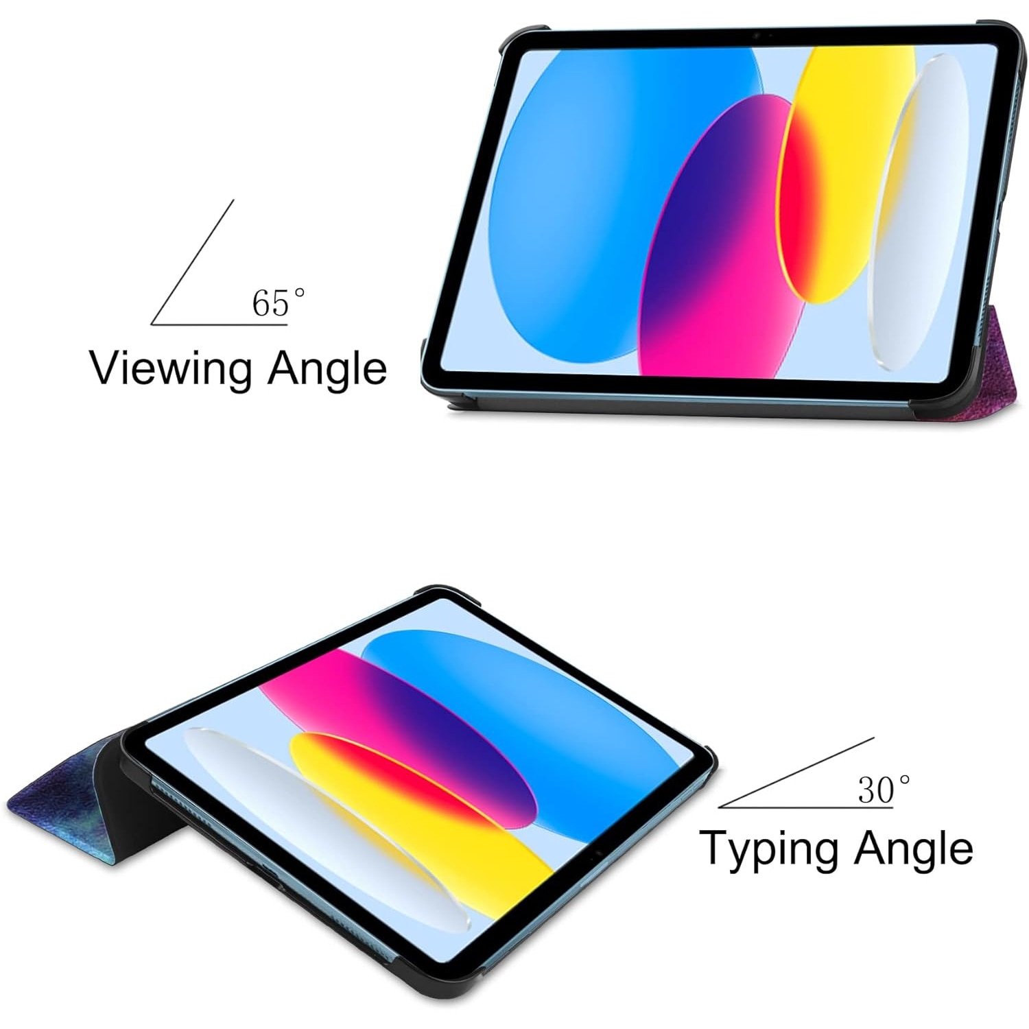 Husa pentru iPad 11 2025, iPad 10 2022 10.9 inch Light & UltraSlim, tip stand cu functie wake-up/sleep, Aiyando, galaxy