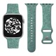 Curea Floral Print, Silicon, Compatibila Apple Watch, Ajustabila, Gravata, Verde Inchis, 42/44/45/49 mm